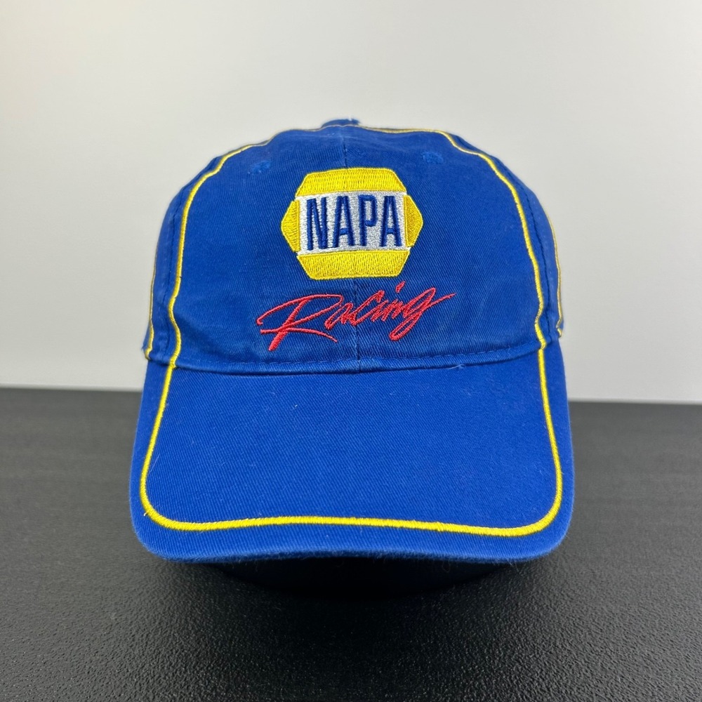 Vintage NAPA Racing Hat Cap Strap Back Adjustable Blue Michael Waltrip Nascar 55